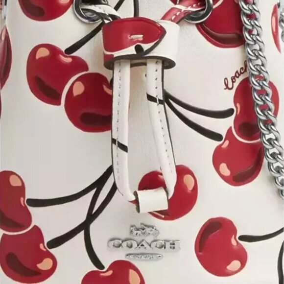 COACH Drawstring Wristlet with Cherry Print NWT - Picture 5 of 6